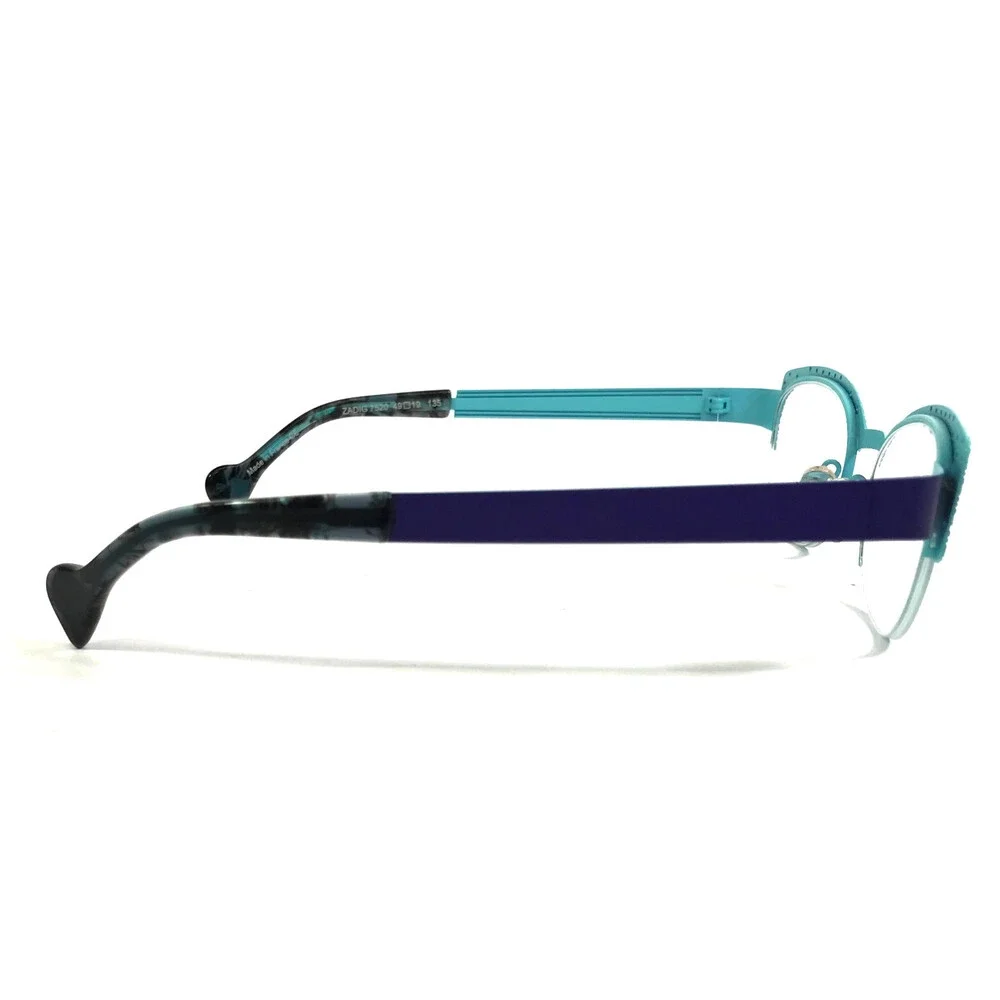 BOZ Eyeglasses Frames ZADIG 7520 Blue Purple Cat Eye Patterned 49-19-135